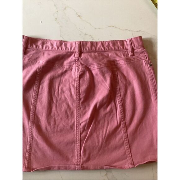 Gap Jeans Pink Denim Skirt Boho Custom Flower Heart Sz 12 Stretch - Picture 7 of 7